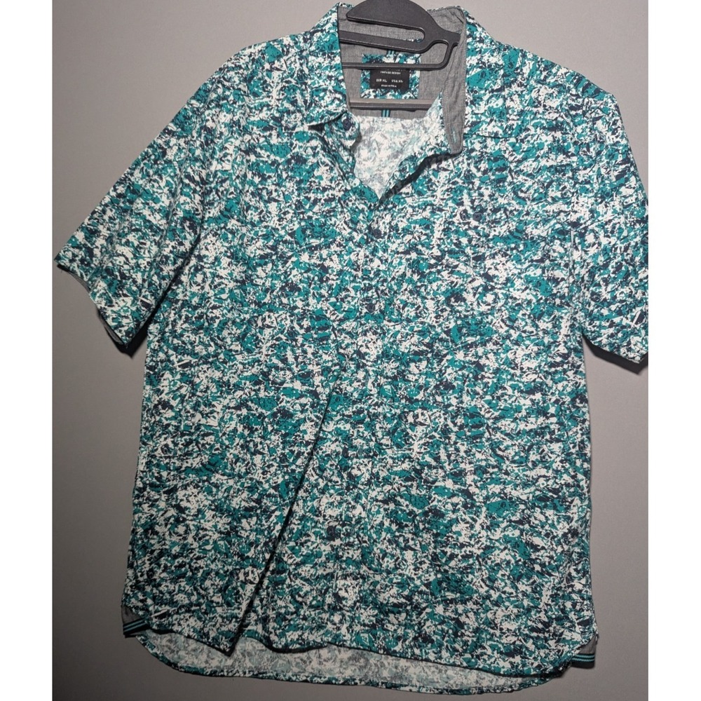 Sunrise Kingdom Men's Short Sleeve Shirt Vintage Design Size M Blue alloverPrint